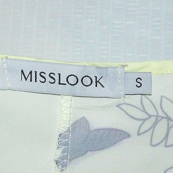 FINAL PRICE Misslook Yellow Floral Print Flutter Sleeve Tunic Blouse Top - Picture 7 of 9
